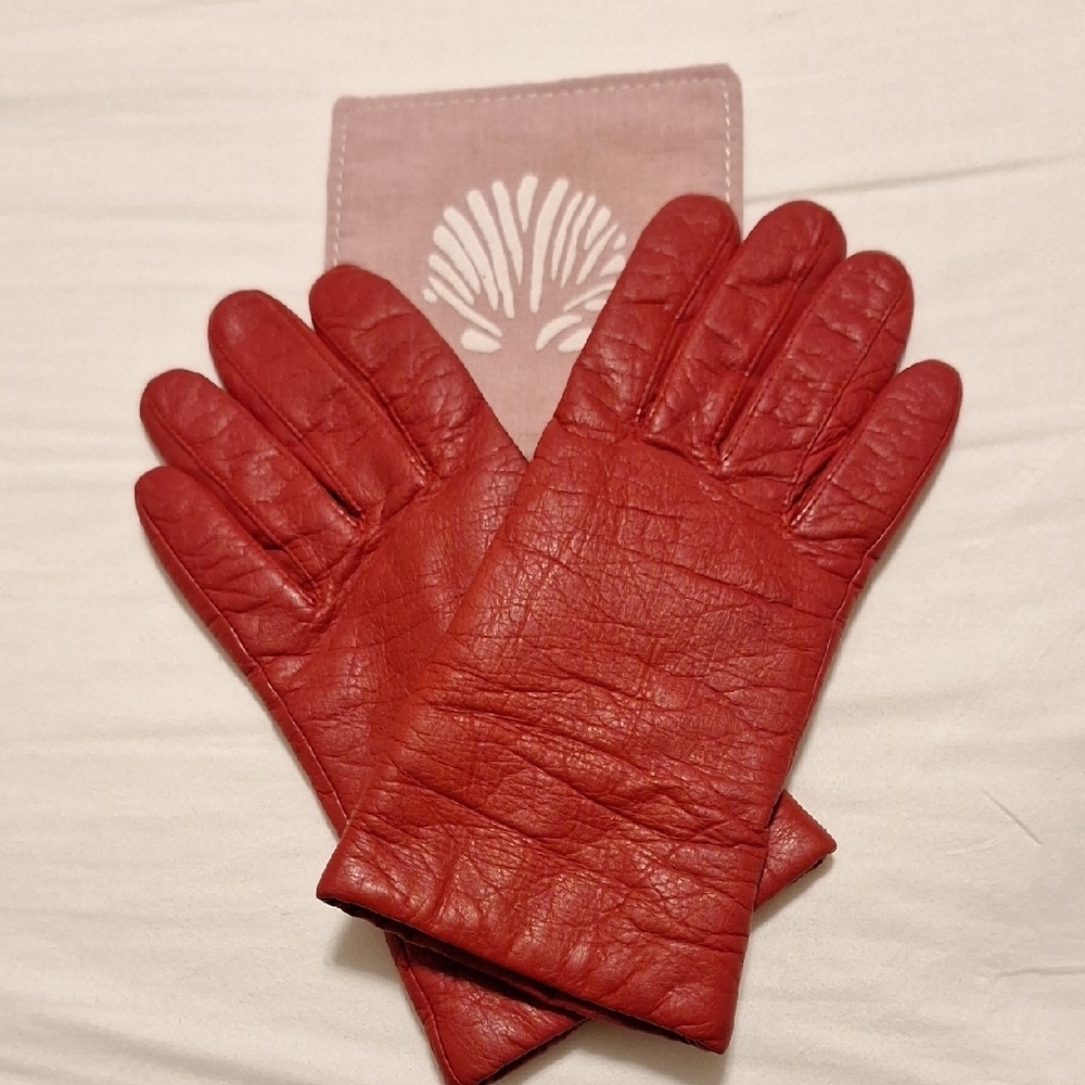 Saddlebred Red Leather Gloves